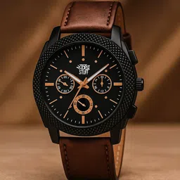 SWADESI STUFF Men Leather Straps Analogue Date Aperture Watch SDS 137 2032-picture-48