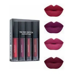 YELGO Liquid lipstick Red edition minis 4 RED, 4 ml (Pack of 4) (Multicolour) image 1