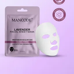 MANCODE Lavender Set Of 3 Facial Sheet Masks - 25ml Each image 5