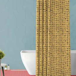 ArtzFolio Yellow & Black Conversational Printed Waterproof Shower Curtain-image-35