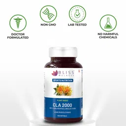 Bliss Welness Plant Based CLA 2000 (Conjugated Linoleic Acid) Softgels - 60 Softgels image 5