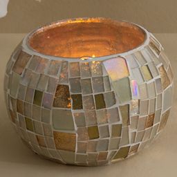 Home Centre Gold Toned & Green Votive Glass Candle Holder-image-72