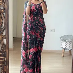 Moda Rapido Floral Printed Pure Georgette Saree-picture-36