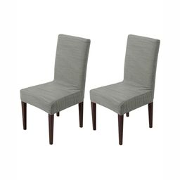 HOUSE OF QUIRK 2 Pieces Striped Grey Chair Covers-image-61