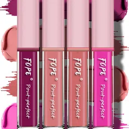 FOPE Set Of 4 Pout Perfect Matte Liquid Lipstick - 4 ml Each - 01 - 02 - 07 - 12-28
