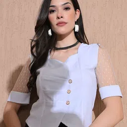 IUGA Women Solid Sweetheart Neck Top-picture-0