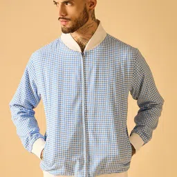 AKS Men Checked Bomber Jacket-picture-16