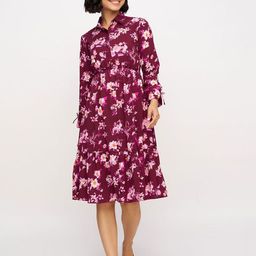 DressBerry Women Floral Print Shirt Knee Length Dress-image-19