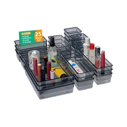 Aura Black Set of 6 Regular Makeup Organiser Organisers-18