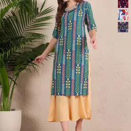 Anouk Rustic Selection Of 4 Ethnic Motifs Printed Round Neck Straight Kurtas-image-61