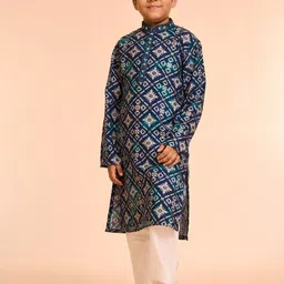 Manyavar Boys Floral Printed Kurta with Pyjama-image-89