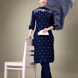 Rujave Women Floral Embroidered Regular Sequinned Kurta with Trousers & With Dupatta-picture-7