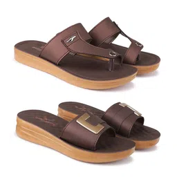 BERSACHE Pack Of 2 Open Toe Flats-8