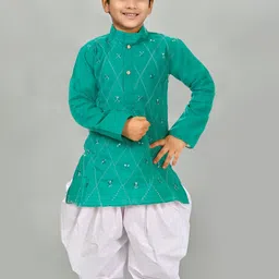 NFC CREATION Boys Embroidered Regular Thread Work Kurta with Patiala-4