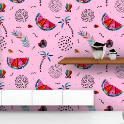 ArtzFolio Printed UV-Resistant Anti-Bacterial Abstract Memphis Geometric Shapes Peel & Stick Wallpaper-image-64