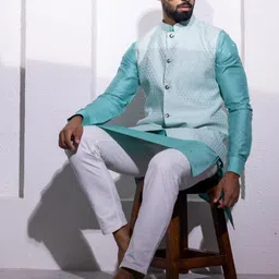 INAAYA JAIPUR Woven Design Nehru Jacket-picture-26