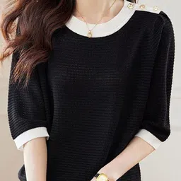 StyleCast Women Geometric Self Design Round Neck Pullover Sweaters-picture-24