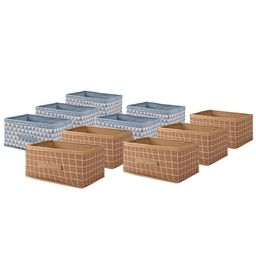 Kuber Industries Beige 10 Pieces Printed Multi-Utility Organisers-27