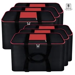 Fashion Throw Black Set of 6 Reusable Handbag Organiser Organisers-58