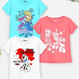 YK Disney Girls 3 Printed Applique T-shirt-image-87