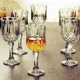 Dakshayanii Transparent Set of 6 Textured Dishwasher Safe Glass-image-4