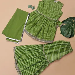 Desi Soota Girls Ethnic Printed Kurti Sharara Set with Dupatta-image-29