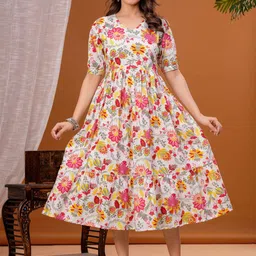 NITVAN Women Floral Printed Maternity Cotton Anarkali Kurta-picture-24