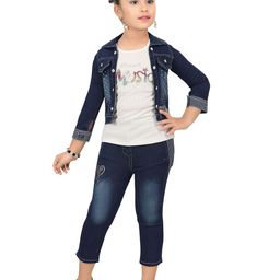 BAESD Girls Printed T-shirt with Capris-image-19