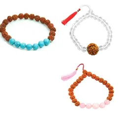 Divine souvenirs Unisex Set Of 3 Artificial Beaded Elasticated Bracelets-image-82