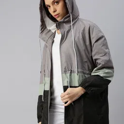 Kaali Peeli Colourblocked Windbreaker Jacket-image-32