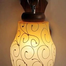 Somil Premium Designer Glass Wall / Night Lamp Elegant & Stylish Dcor Accent for Modern Interiors, color- Yellow, White, Size:- 21 X 25 X 30.5 CM-picture-17