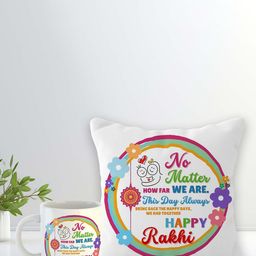 ARTBUG Stones-Studded & Beaded Rakhi With Roli Rice & Mug Cushion-image-53