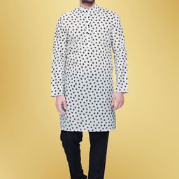 SHIWAM ETHNIX Geometric Printed Mandarin Collar Regular Kurta with Pyjamas-picture-16