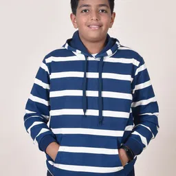 KiddoPanti Boys Long Sleeves Striped Hooded Sweatshirt-image-44
