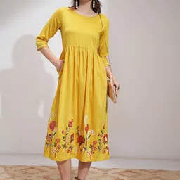 Vishudh Floral Print Fit & Flare Dress-image-50