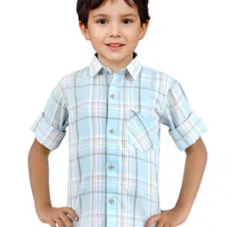 BAESD Boys Opaque Checked Casual Shirt-image-12