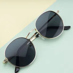 Provogue Unisex UV Protected Black Round Sunglasses PRG-V3235-41