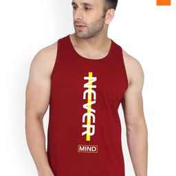 SLOWLORIS Pack Of 2 Typographic Printed Sleevesless Bio-Wash Combed Cotton Gym Vests-picture-38
