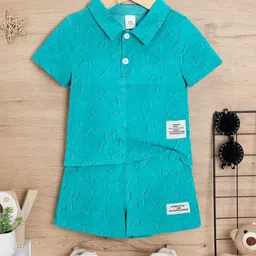 Hikuj Boys Typographic Printed Shirt with Shorts-image-1