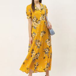 DressBerry Women Floral Print Crepe A-Line Maxi Dress-image-46