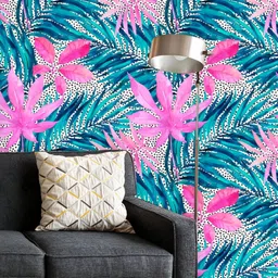 ArtzFolio Printed UV-Resistant Anti-Bacterial Watercolor Tropical Leaf And Flowers Peel & Stick Wallpaper-image-15