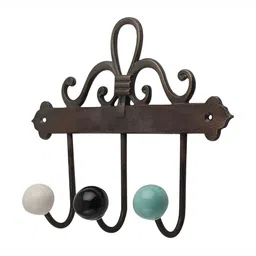 IndianShelf Black & White Ceramic Wall Hooks-image-66