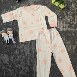 Zankhi Kids-Unisex Peach Pure Cotton Clothing Set-picture-12