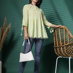 Sangria Printed Cotton Peplum Top-picture-37