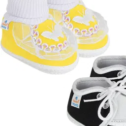 NESKA MODA Yellow Cotton Booties-image-81