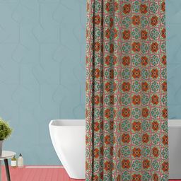 ArtzFolio Red & Green Printed Waterproof Shower Curtain-5
