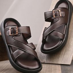 Roadster Men Brown PU Comfort Sandals-picture-47