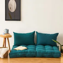 SKANDA FAB Green Rectangle Shaped Pure Cotton Pre-FilledCushions-53