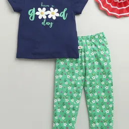 BUMZEE Girls Floral Printed Pure Cotton Night Suit-picture-7