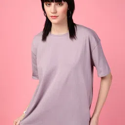 DressBerry Women Solid Round Neck Pure Cotton T-shirt-image-87